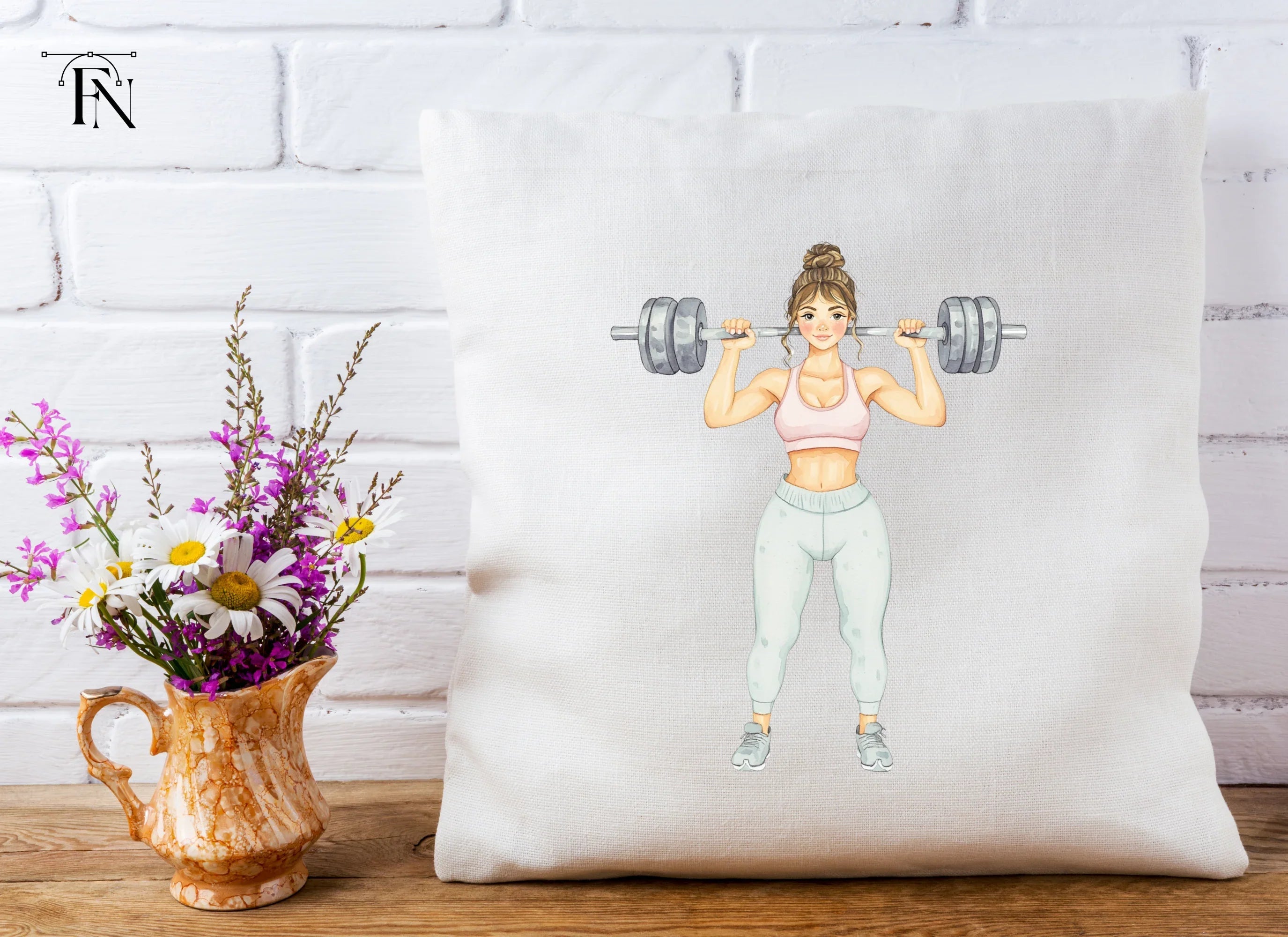 Strong Woman Weightlifting Clipart Bundle