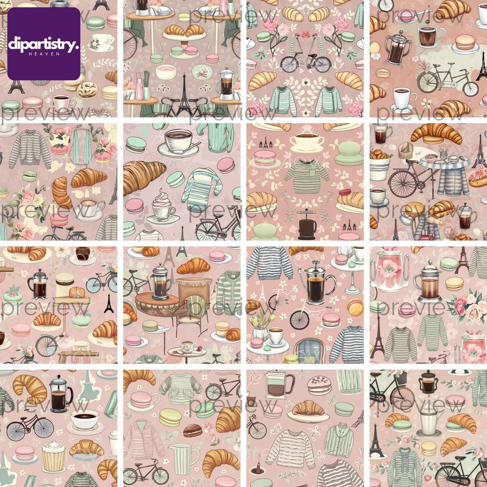 Digital Parisian Texture Clipart - CraftNest - Digital Crafting and Art