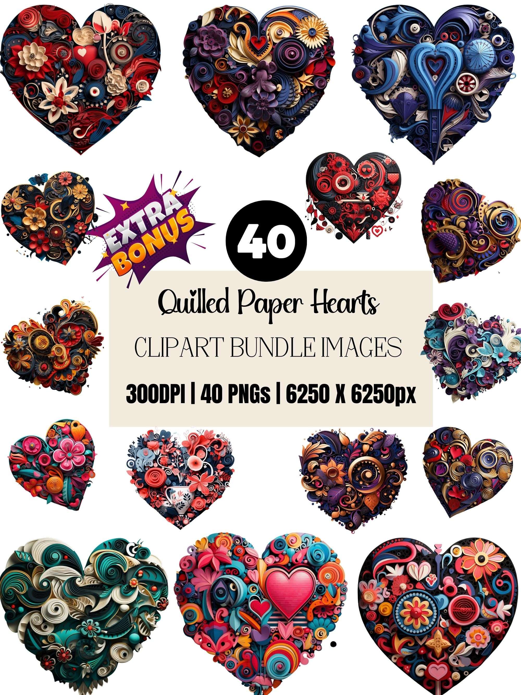 Valentines Hearts Quilling Clipart - CraftNest - Digital Crafting and Art