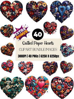 Valentines Hearts Quilling Clipart - CraftNest - Digital Crafting and Art
