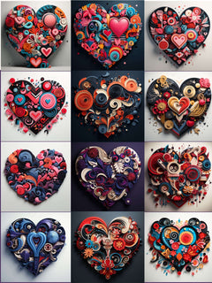 Valentines Hearts Quilling Clipart - CraftNest - Digital Crafting and Art
