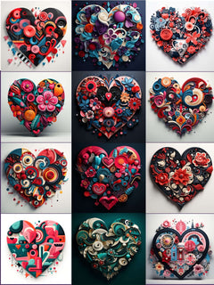 Valentines Hearts Quilling Clipart - CraftNest - Digital Crafting and Art