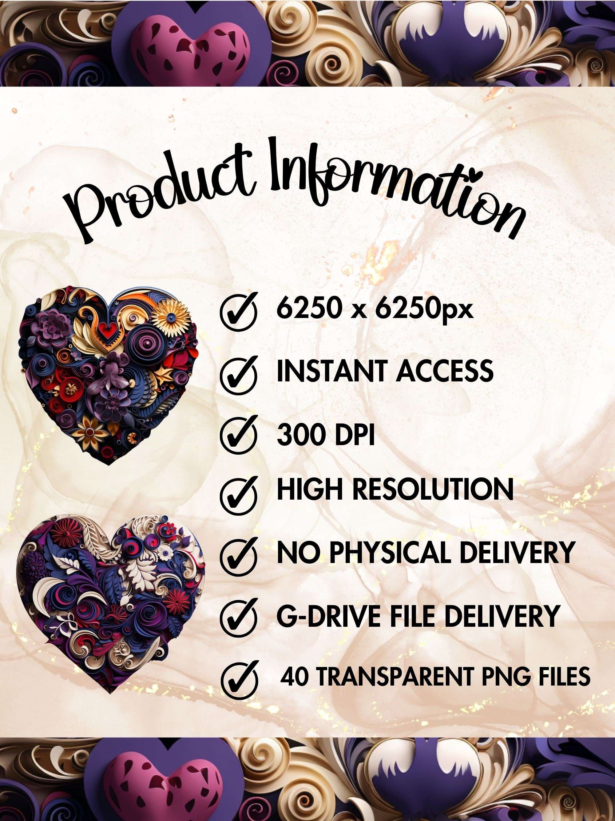 Valentines Hearts Quilling Clipart - CraftNest - Digital Crafting and Art