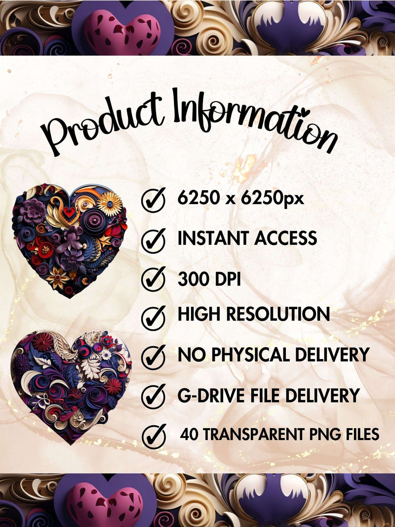 Valentines Hearts Quilling Clipart - CraftNest - Digital Crafting and Art