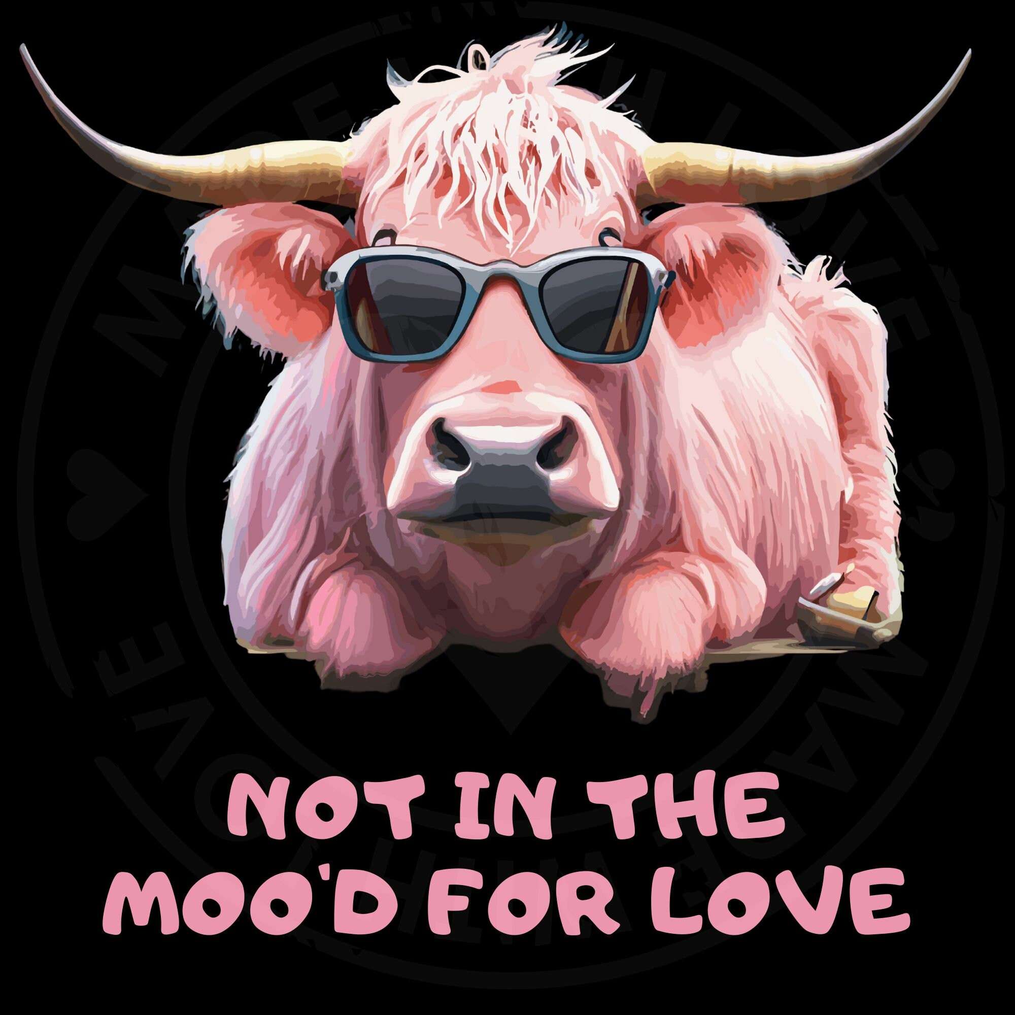 Pink Cow Not in the Mood Apparel Clipart - CraftNest - Digital Crafting and Art