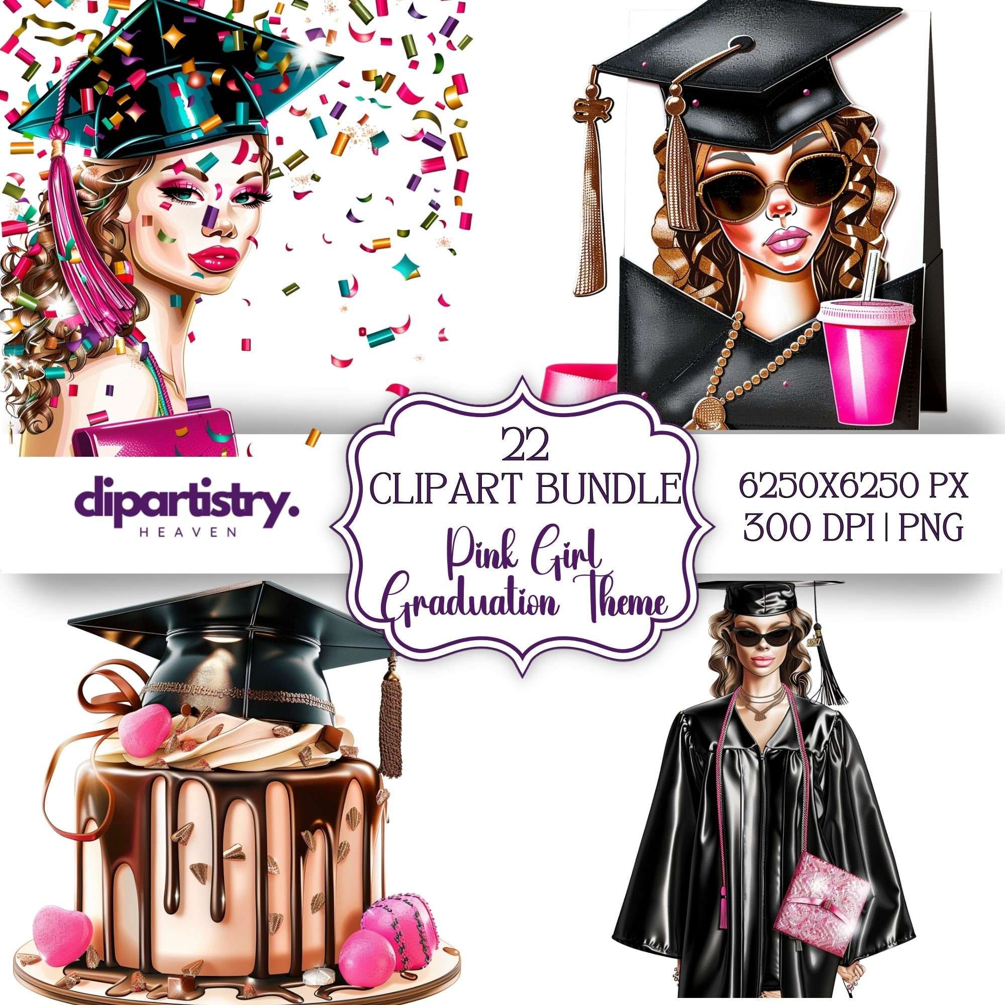 Pink Girl Graduation Students Clipart - CraftNest - Digital Crafting and Art