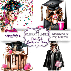 Pink Girl Graduation Students Clipart - CraftNest - Digital Crafting and Art