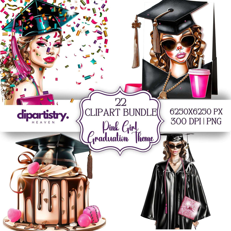 Pink Girl Graduation Students Clipart - CraftNest - Digital Crafting and Art