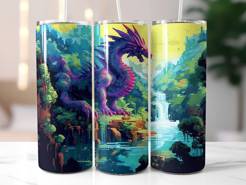 Pixel Art Dragon Tumbler Wrap - CraftNest
