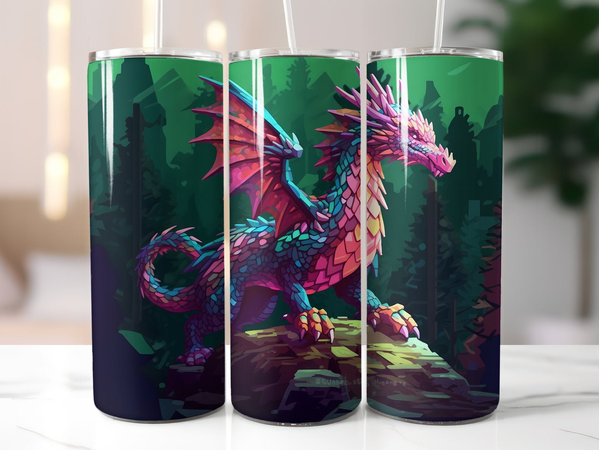 Pixel Art Dragon Tumbler Wrap - CraftNest