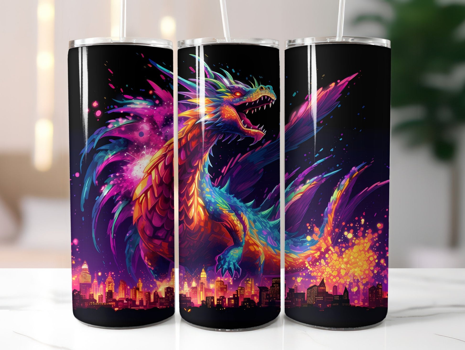 Pixel Art Dragon Tumbler Wrap - CraftNest