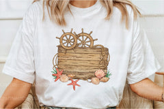 Wooden Board Seashells Clipart Bundle 1 - CraftNest - Digital Crafting and Art