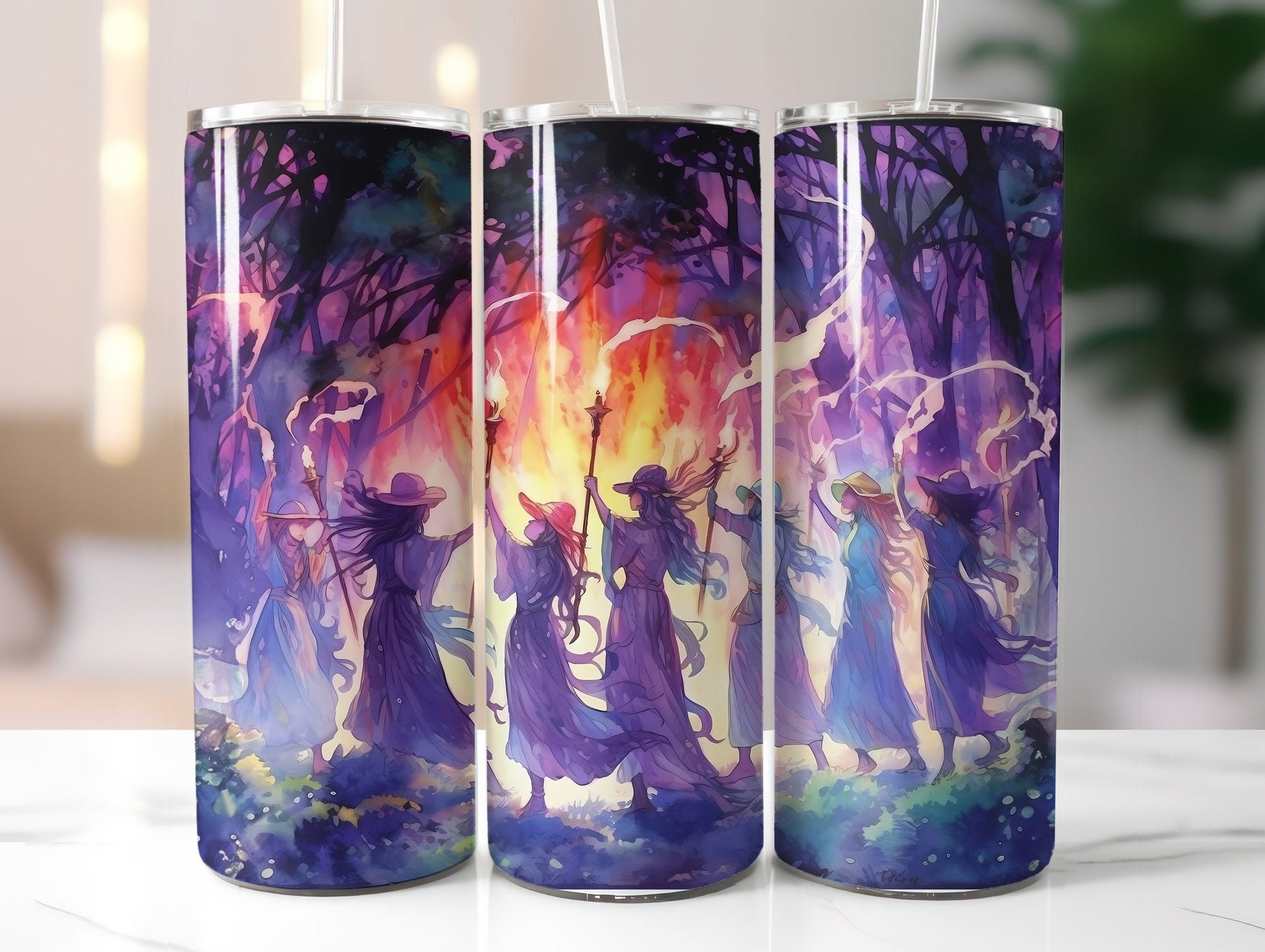 Purple Witches Tumbler Wrap - CraftNest