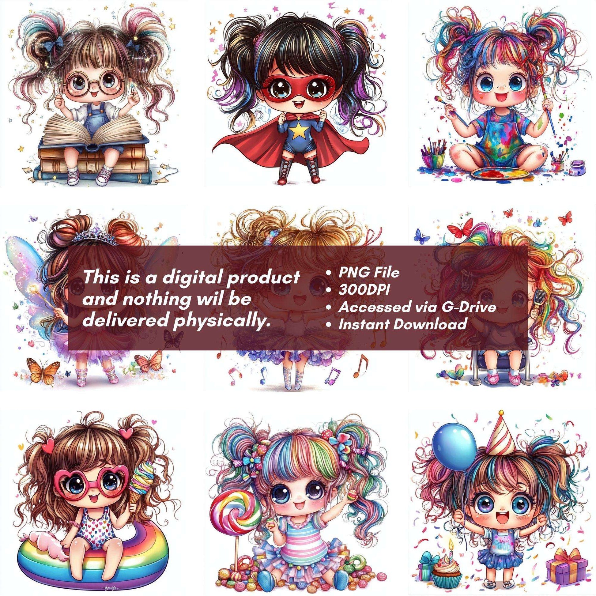 Quirky Girl Clipart - CraftNest - Digital Crafting and Art
