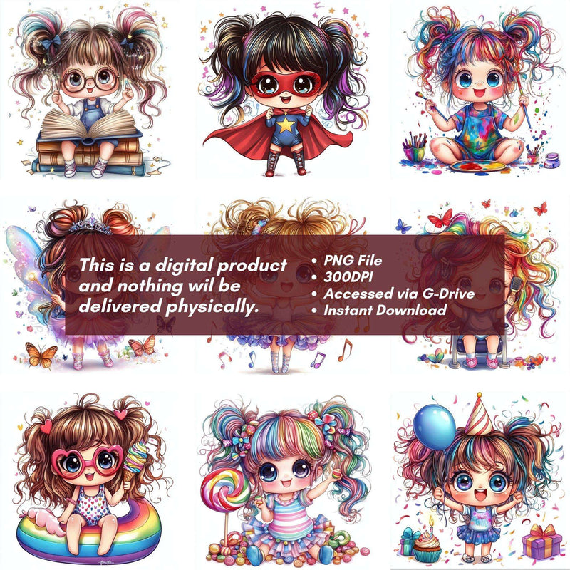 Quirky Girl Clipart - CraftNest - Digital Crafting and Art