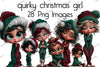 Quirky Christmas Girl Clipart Bundle