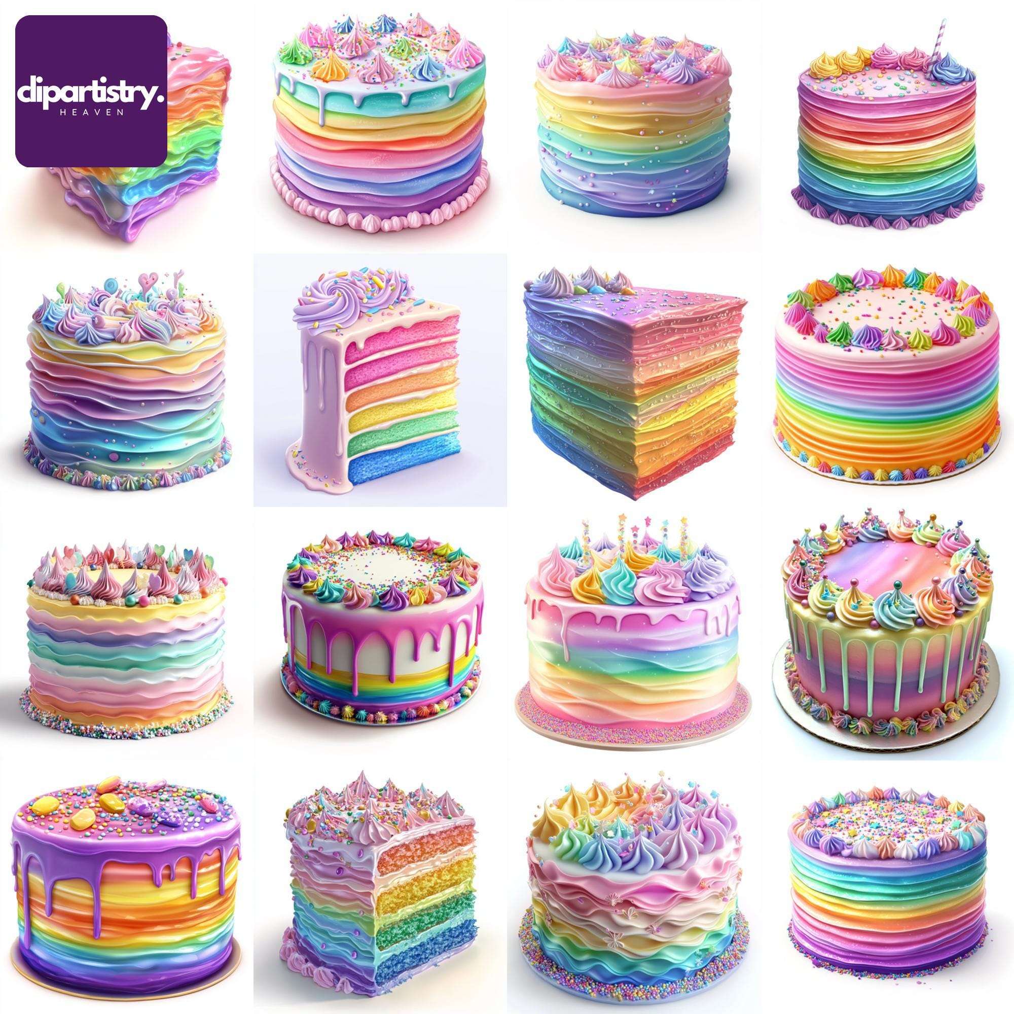 Rainbow Cake Food Clipart - CraftNest - Digital Crafting and Art