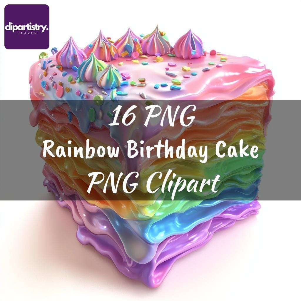 Rainbow Cake Food Clipart - CraftNest - Digital Crafting and Art