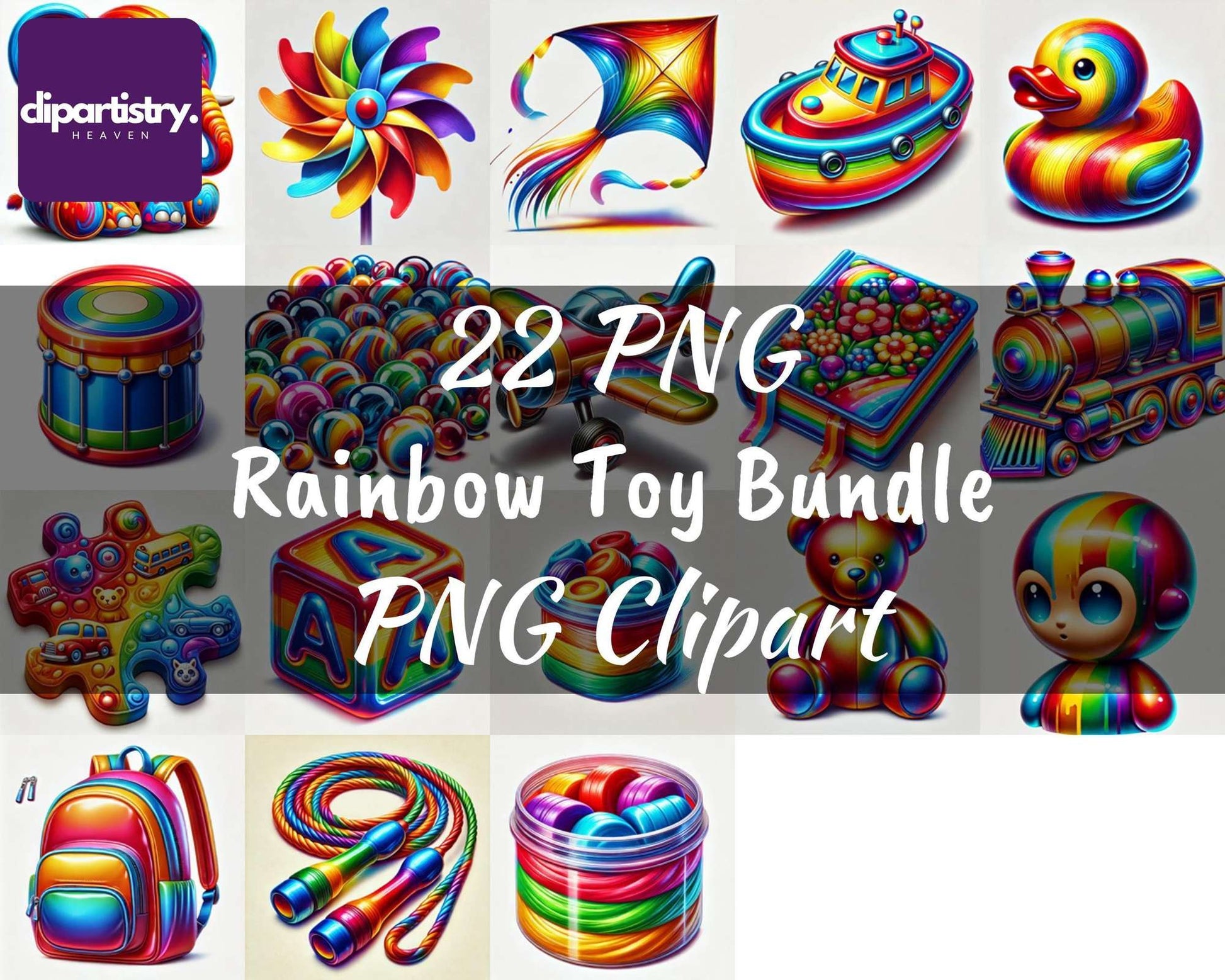 Rainbow Toy Bundle Students Clipart - CraftNest - Digital Crafting and Art