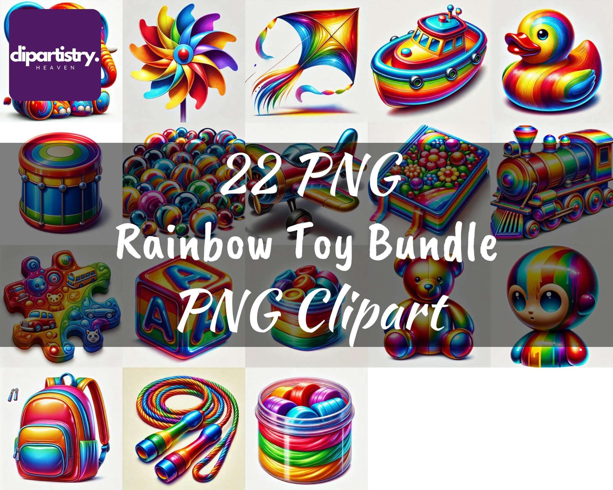 Rainbow Toy Bundle Students Clipart - CraftNest - Digital Crafting and Art