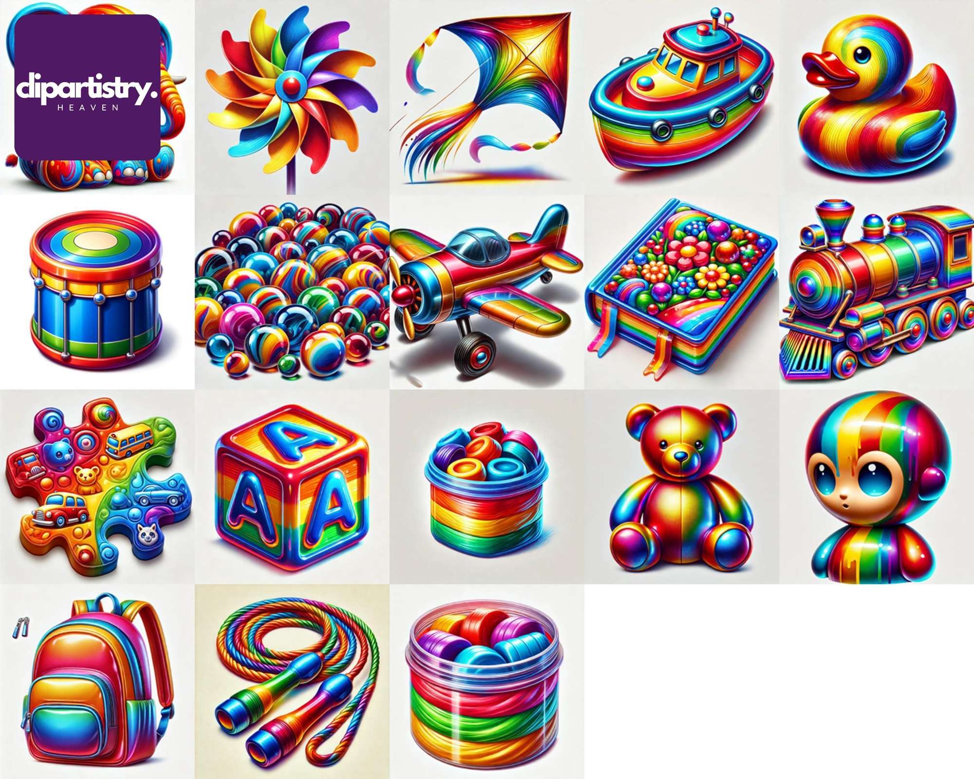 Rainbow Toy Bundle Students Clipart - CraftNest - Digital Crafting and Art