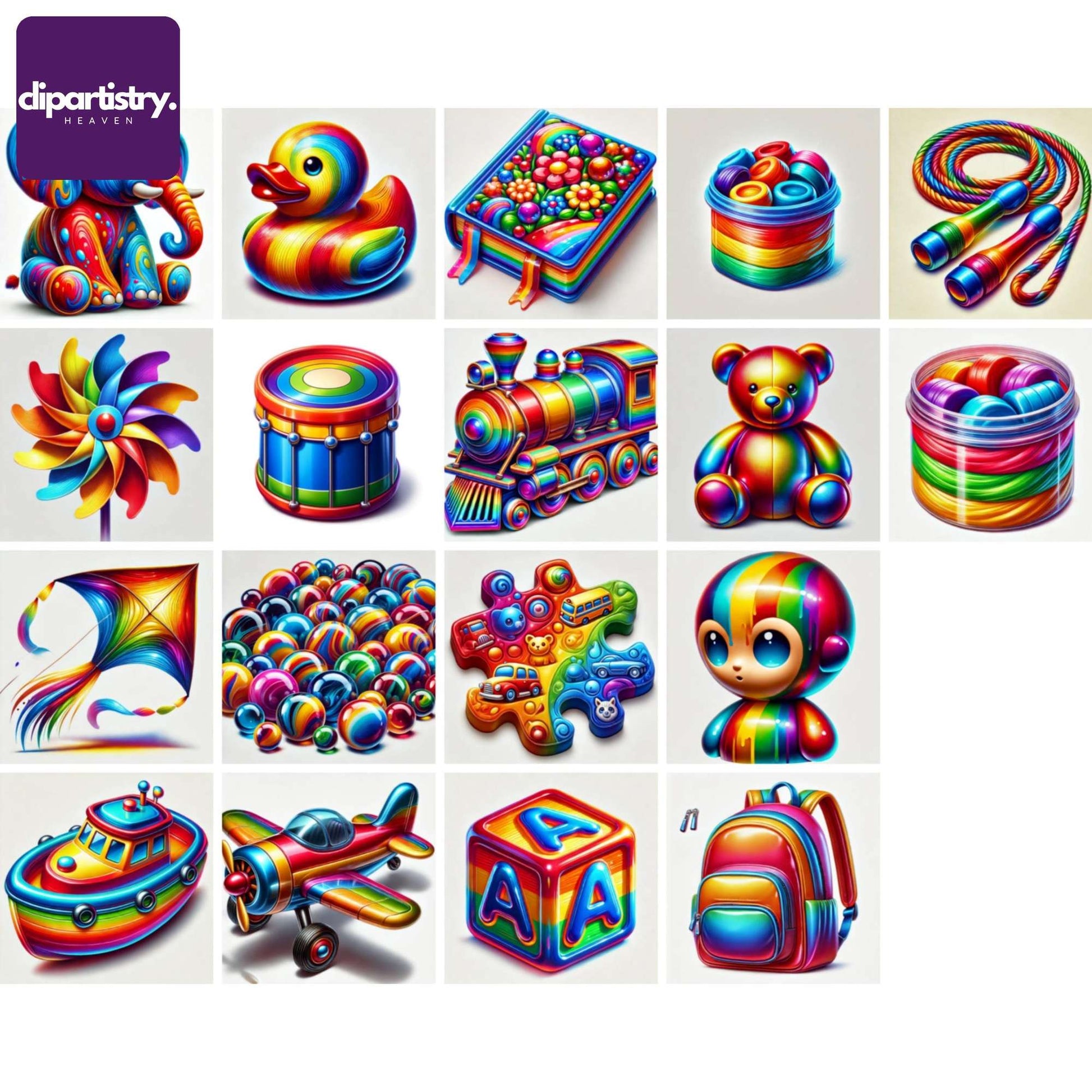 Rainbow Toy Bundle Students Clipart - CraftNest - Digital Crafting and Art
