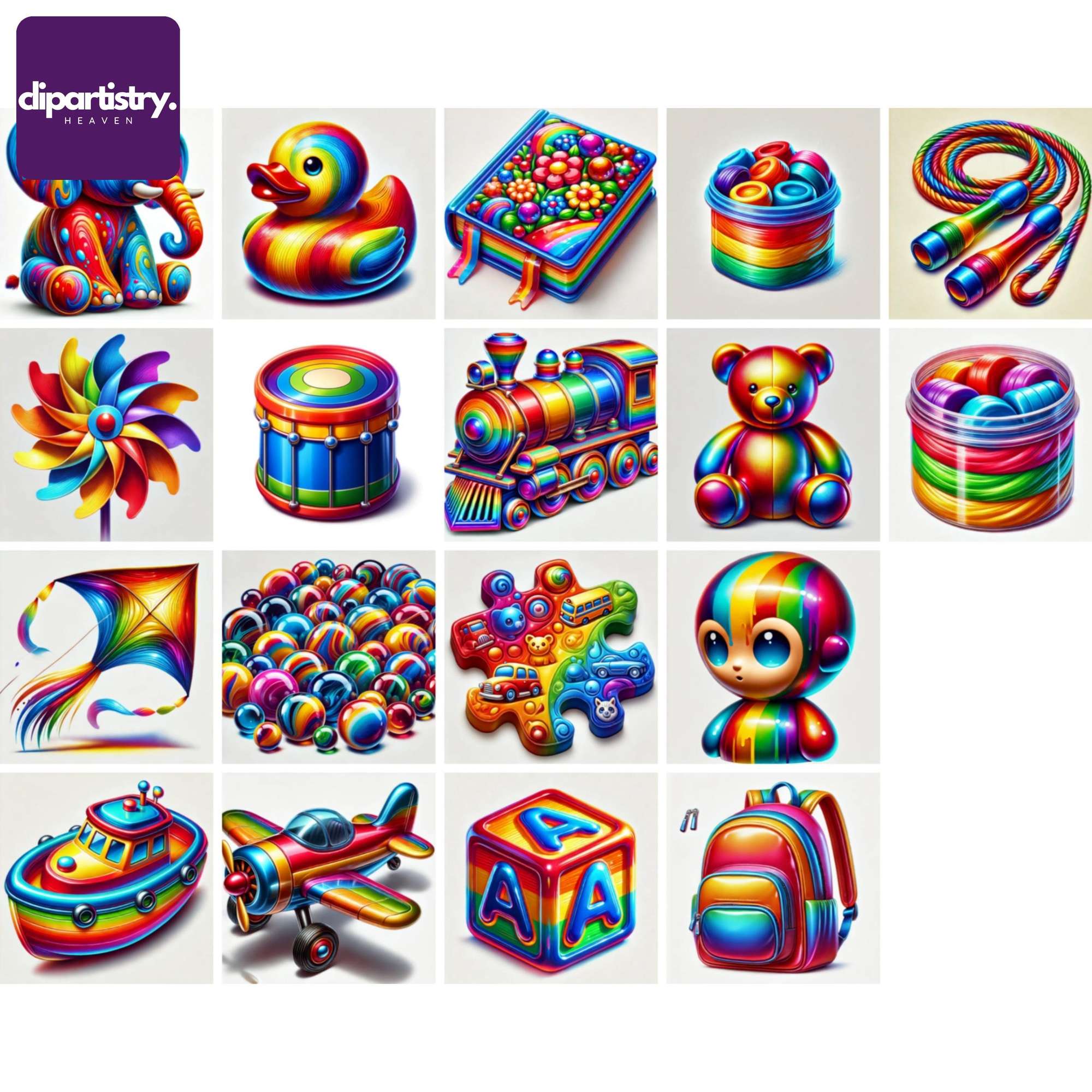 Rainbow Toy Bundle Students Clipart - CraftNest - Digital Crafting and Art