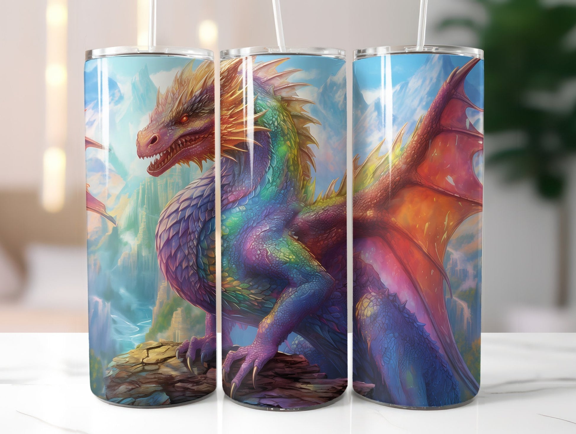 Rainbow Dragon Tumbler Wrap - CraftNest