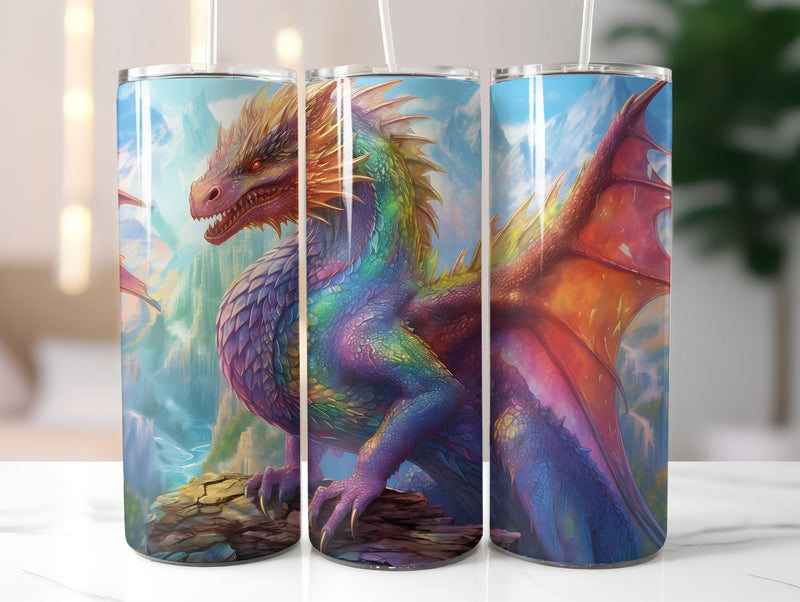 Rainbow Dragon Tumbler Wrap - CraftNest