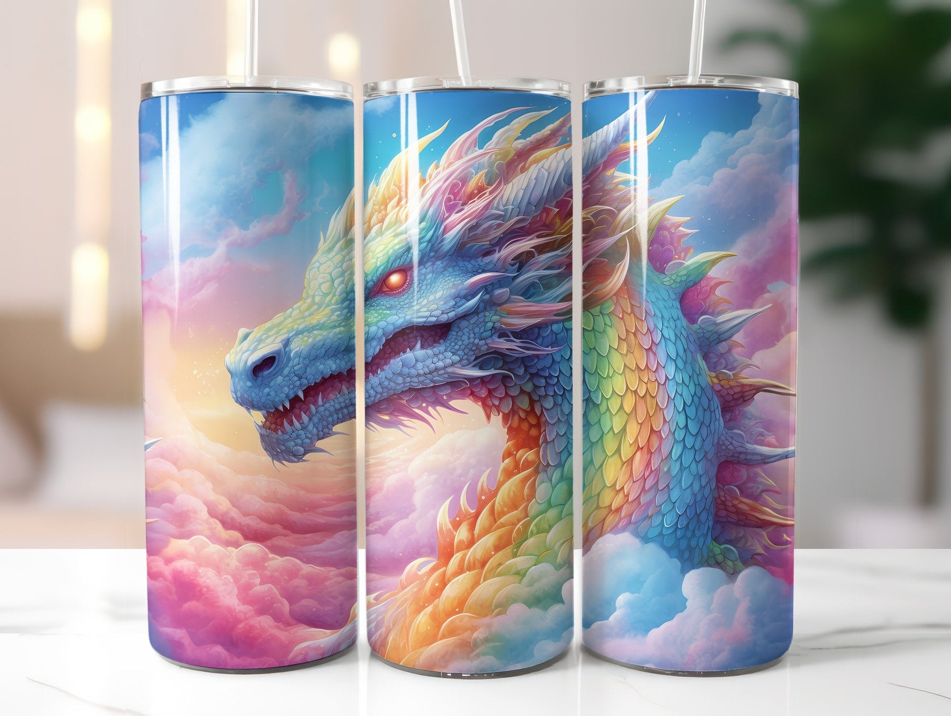 Rainbow Dragon Tumbler Wrap - CraftNest