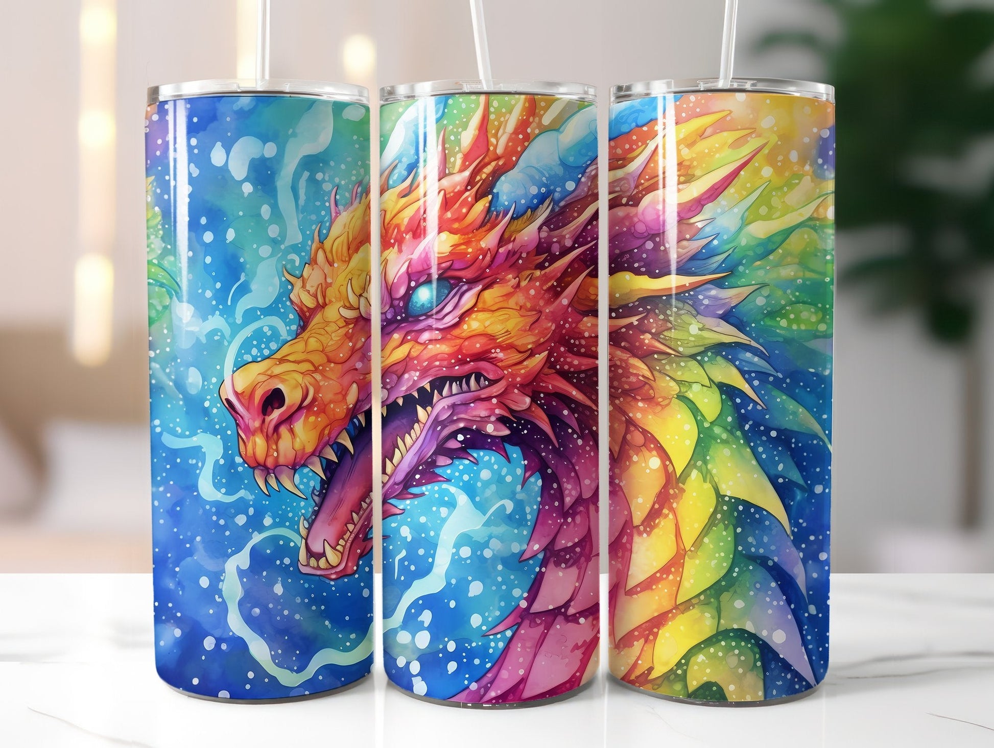 Rainbow Dragon Tumbler Wrap - CraftNest