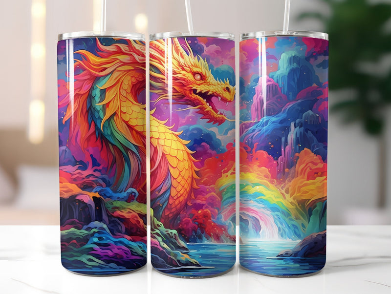 Rainbow Dragon Tumbler Wrap - CraftNest