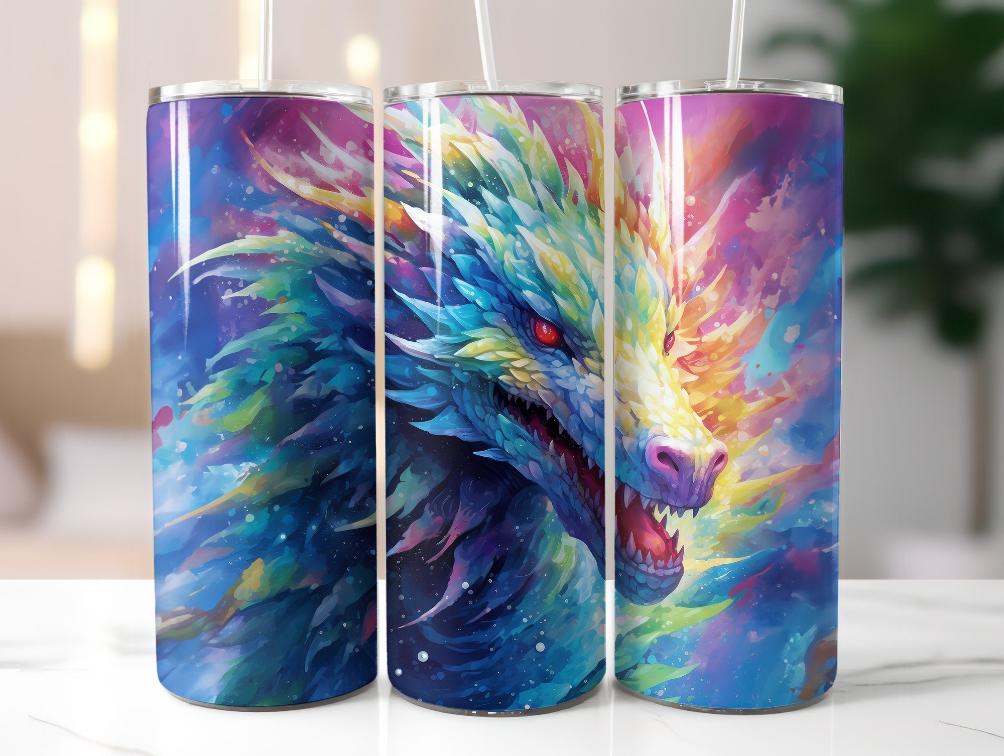 Rainbow Dragon Tumbler Wrap - CraftNest