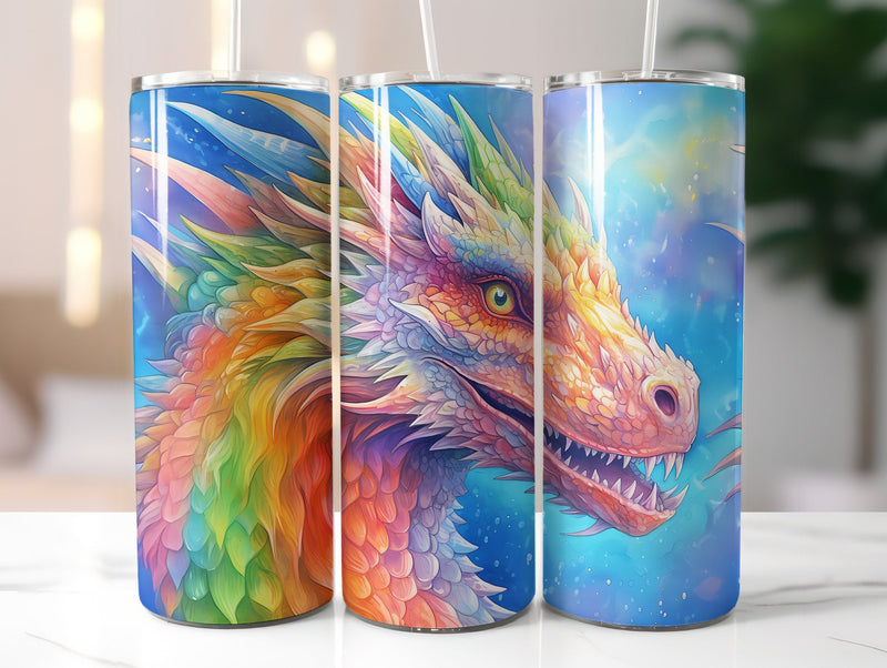 Rainbow Dragon Tumbler Wrap - CraftNest