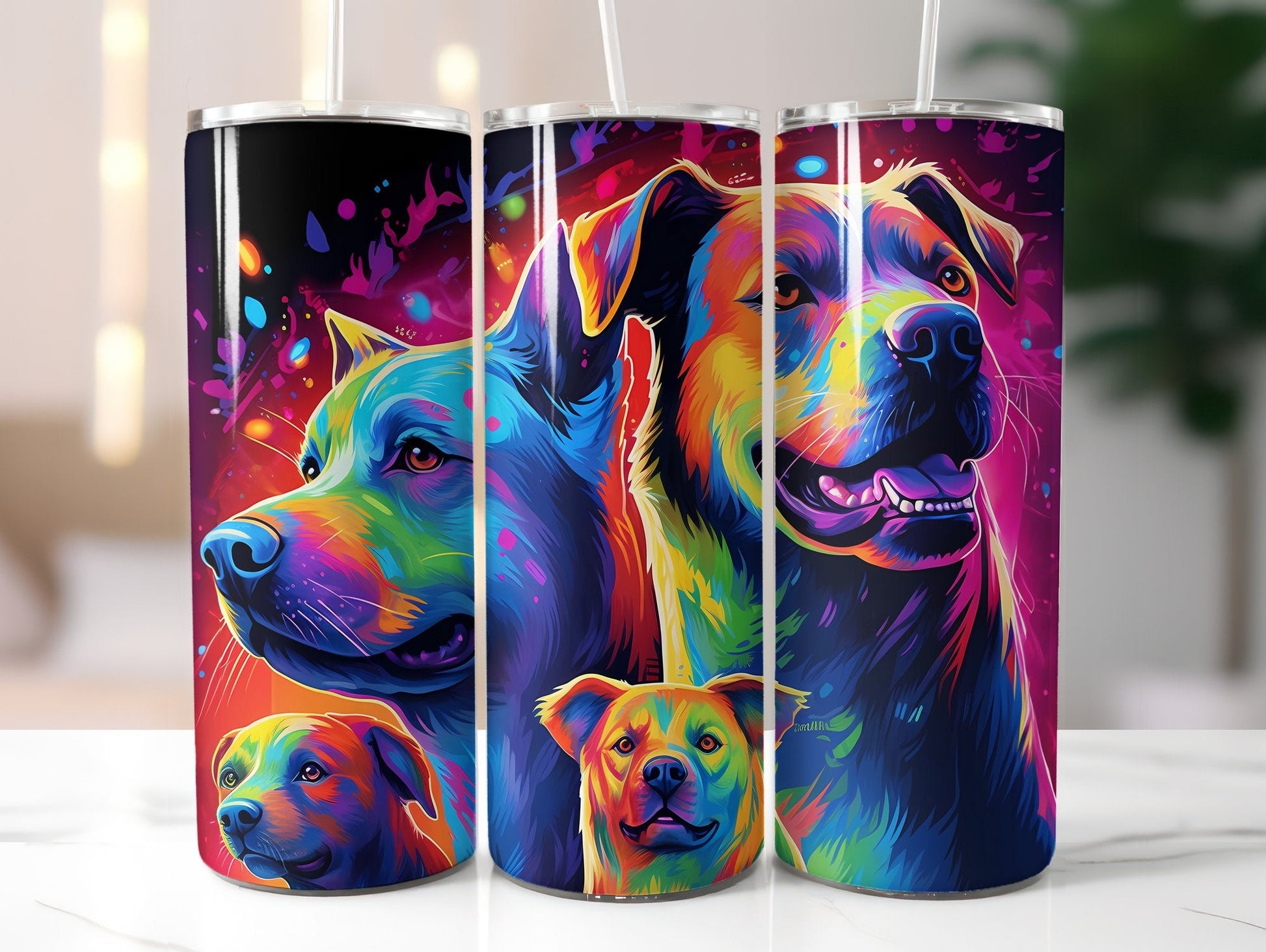 Rainbow Dogs Tumbler Wrap - CraftNest