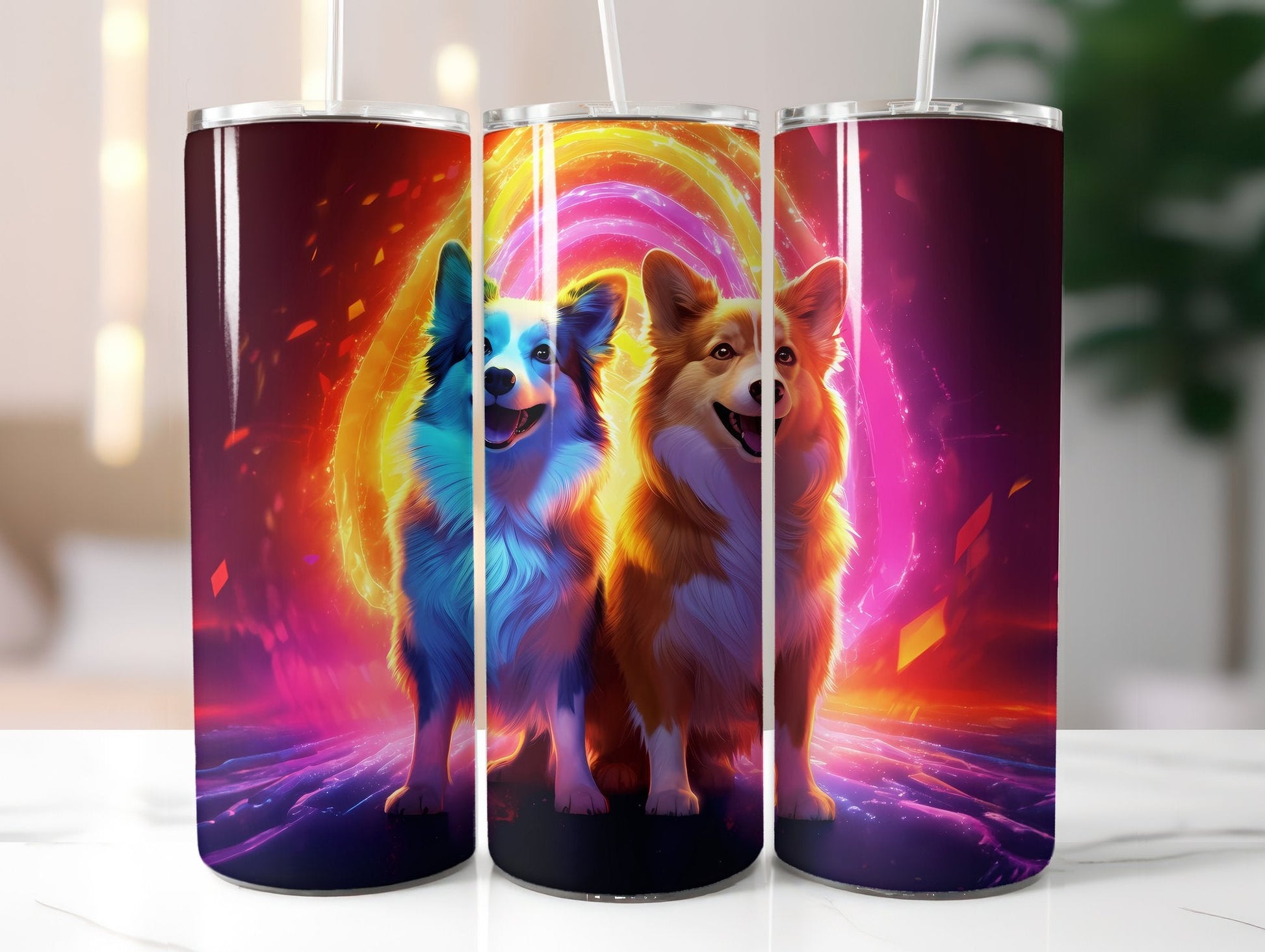 Rainbow Dogs Tumbler Wrap - CraftNest