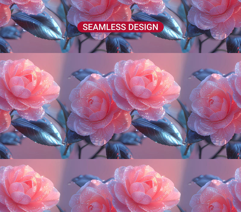Camellias Flowers Tumbler Wrap - CraftNest - Digital Crafting and Art