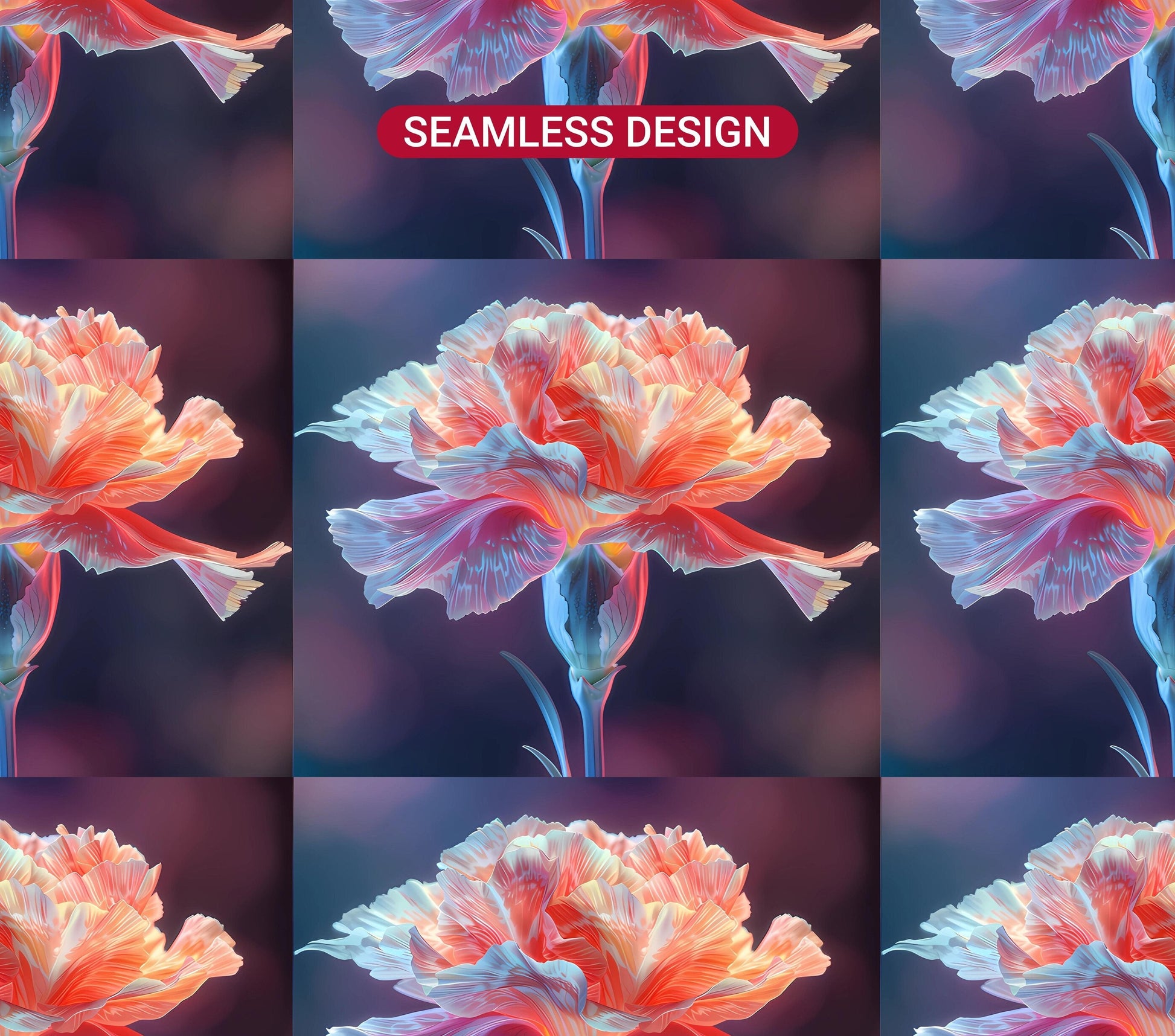 Carnations Flowers Tumbler Wrap - CraftNest - Digital Crafting and Art