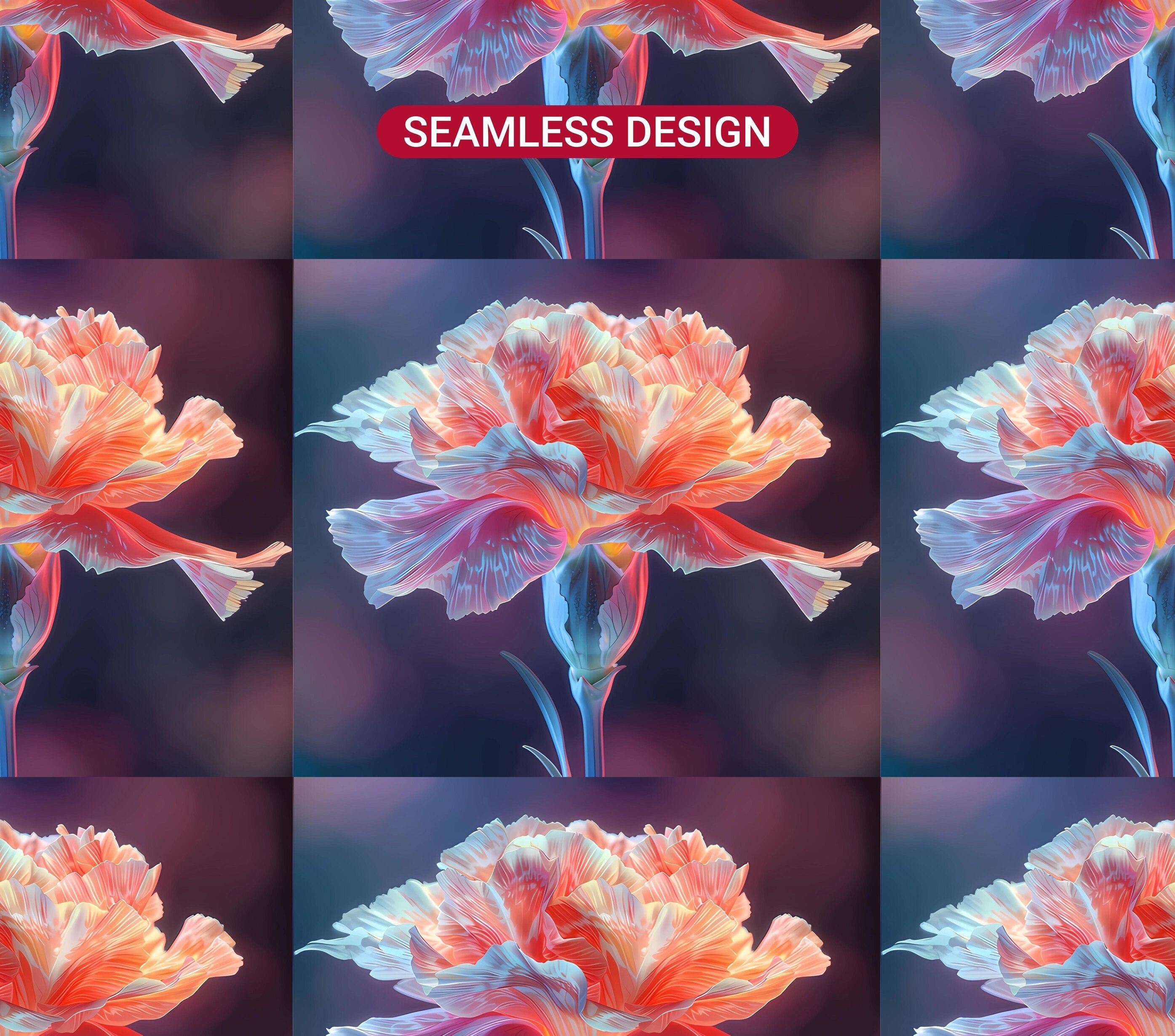 Carnations Flowers Tumbler Wrap - CraftNest - Digital Crafting and Art