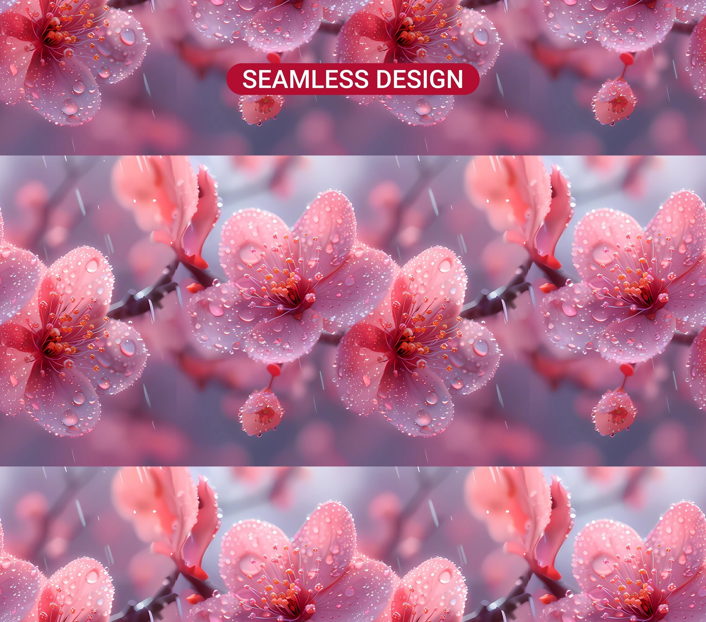 Cherry Blossoms Flowers Tumbler Wrap - CraftNest - Digital Crafting and Art