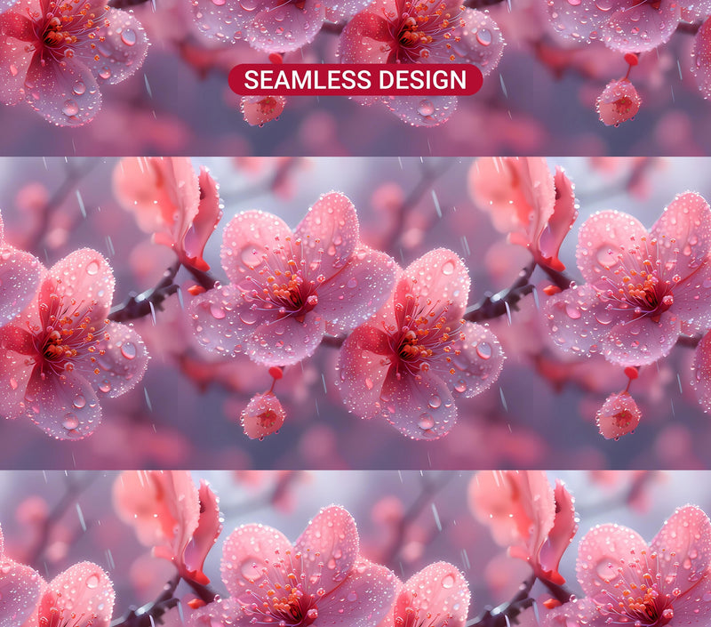 Cherry Blossoms Flowers Tumbler Wrap - CraftNest - Digital Crafting and Art