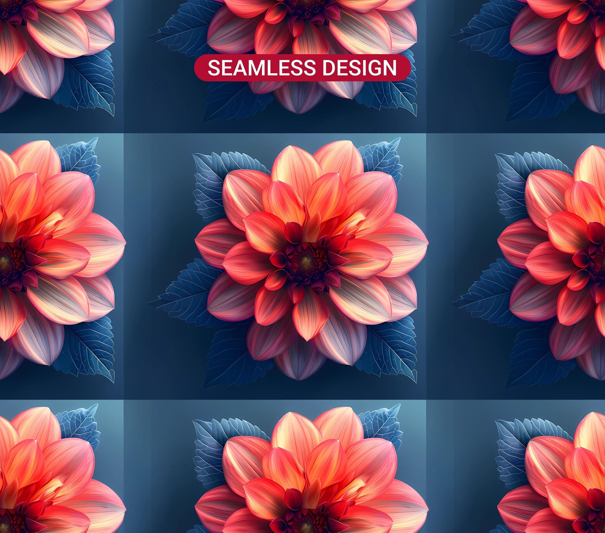 Dahlias Flowers Tumbler Wrap - CraftNest - Digital Crafting and Art