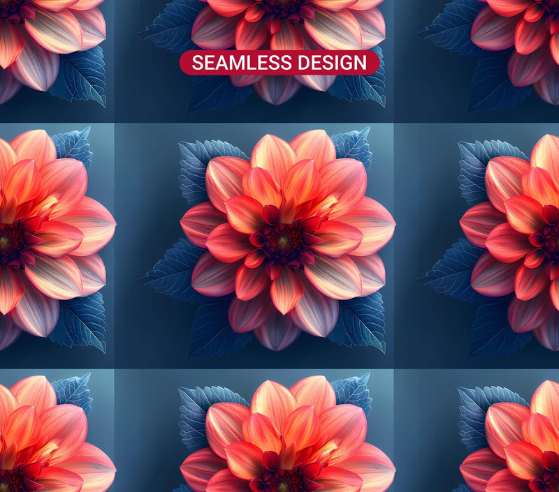 Dahlias Flowers Tumbler Wrap - CraftNest - Digital Crafting and Art