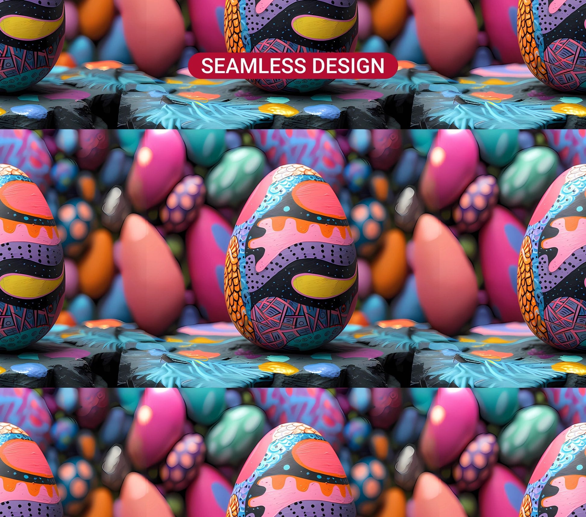 Graphic Graffiti Easter 3 Tumbler Wrap - CraftNest