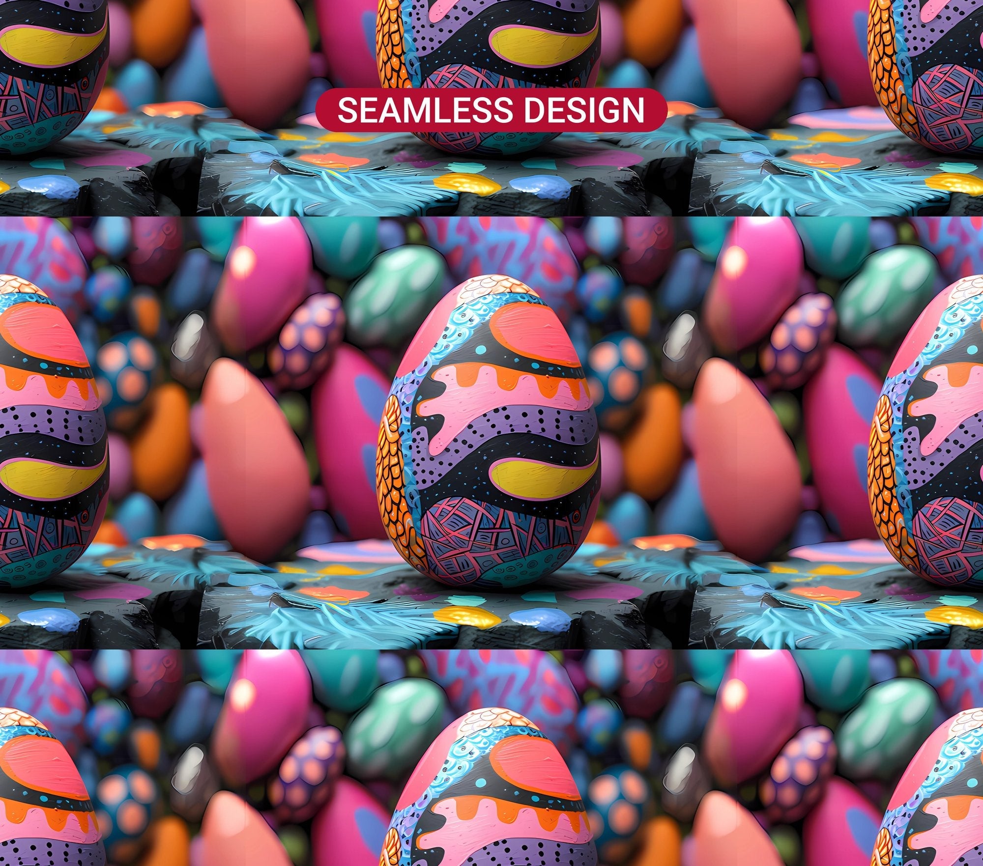 Graphic Graffiti Easter 3 Tumbler Wrap - CraftNest