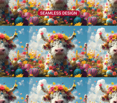 Highland Cow Easter 3 Tumbler Wrap - CraftNest