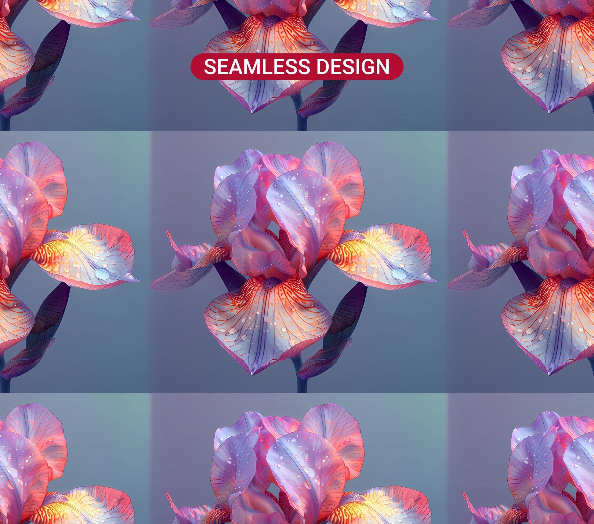 Irises Flowers Tumbler Wrap - CraftNest - Digital Crafting and Art