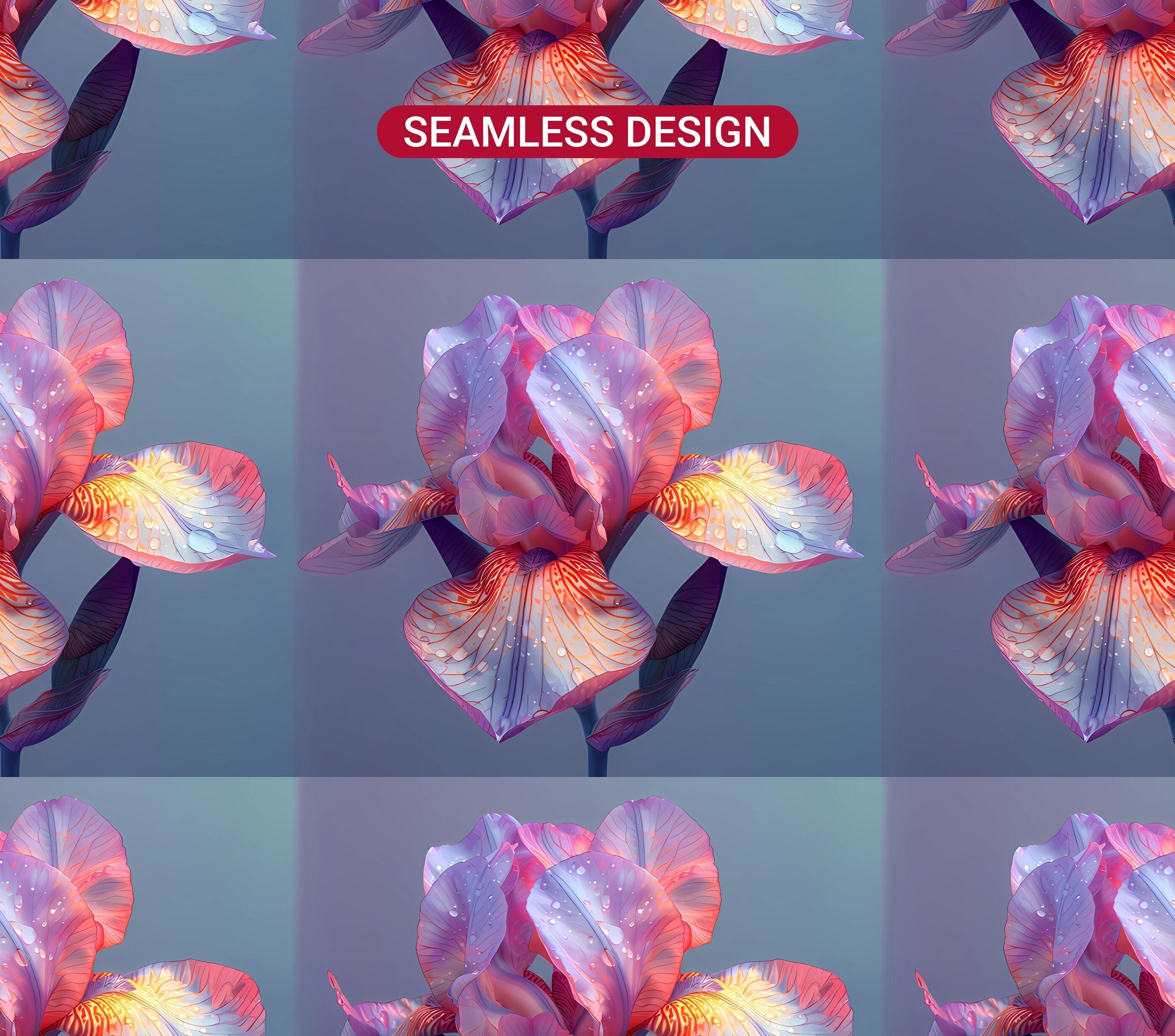 Irises Flowers Tumbler Wrap - CraftNest - Digital Crafting and Art