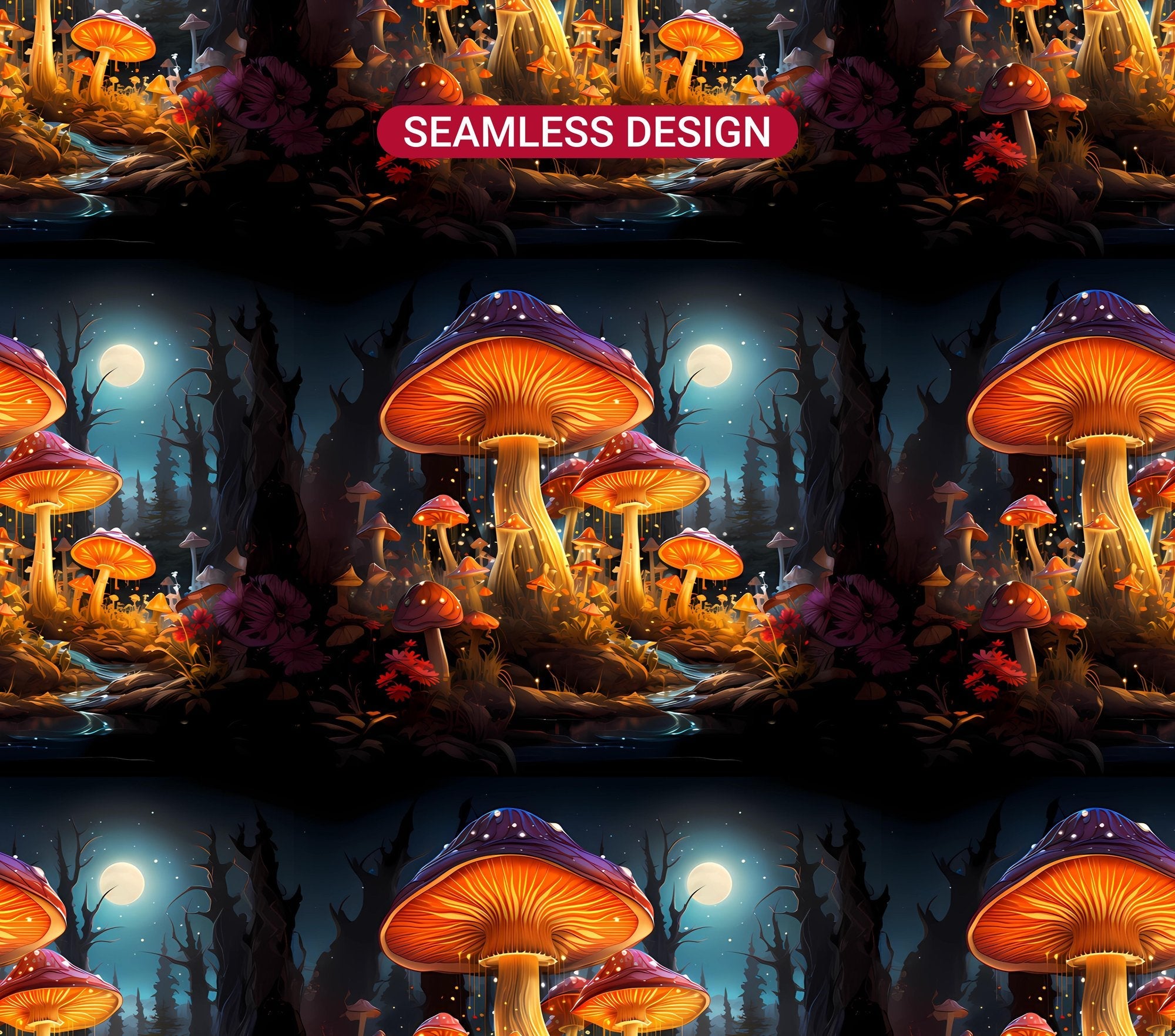 Kawaii Mushrooms 3 Tumbler Wrap - CraftNest