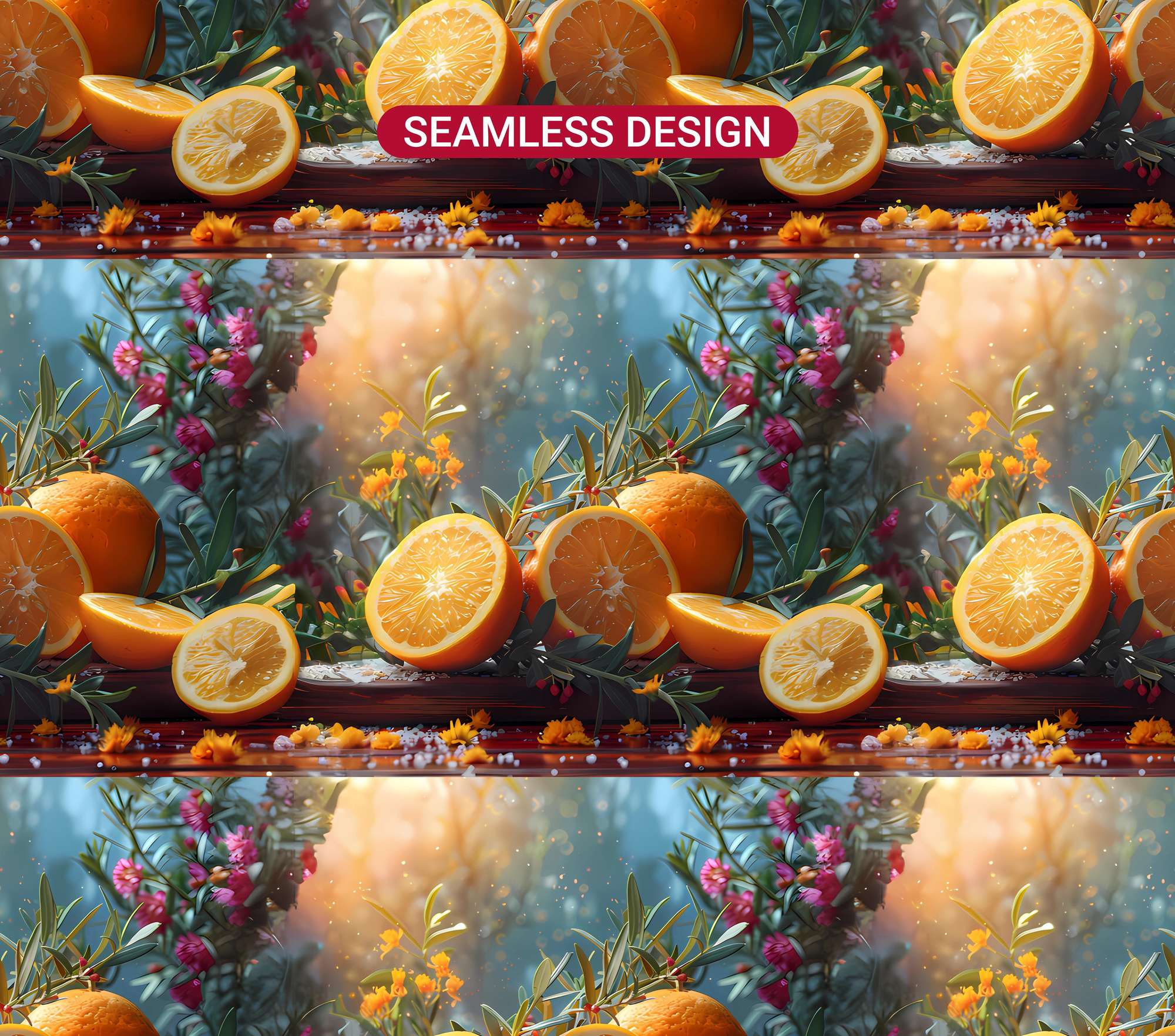 Mediterranean Citrus 3 Tumbler Wrap - CraftNest - Digital Crafting and Art